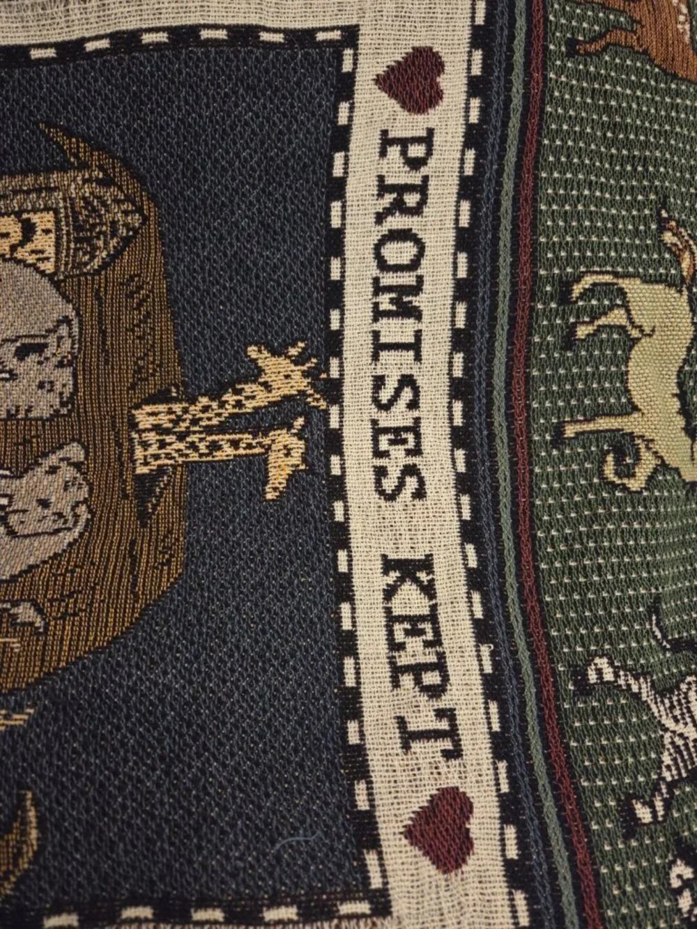 Vintage Noahs Ark 40 Days 40 Nights Tapestry Throw Blanket Animals 36x58